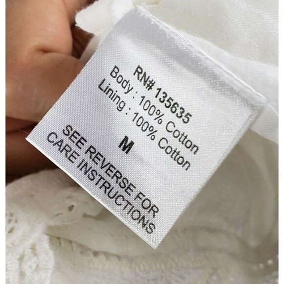 Love Sam Lace Trim V-Neck Blouse Ivory - Picture 9 of 11